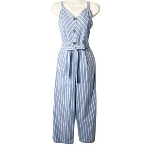 Robert Louis Striped light Blue Jumpsuit Small